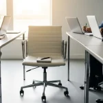 An empty chair in a business meeting, symbolizing a valuable employee who left and the gap their absence leaves behind